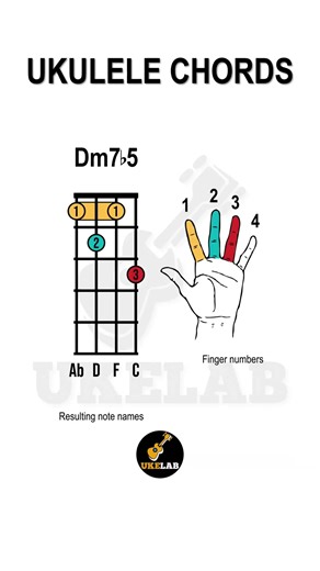 How to Play Dm7♭5 D Half Diminished on Ukulele #ukelele #ukulelebeginner #ukuleletutorial #chords
