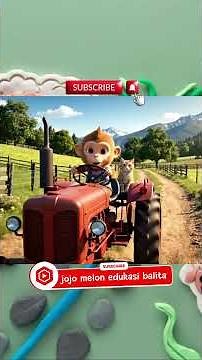Animasi Monyet Lucu Untuk Anak Anak - Video Short Anak - Monyet Kecil Baik dan Lucu - Monyet Sapi