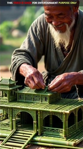 ‎👴🏯 Chinese Old Man Builds a Palace from Bamboo Planks! 🎋✨‎‎‎