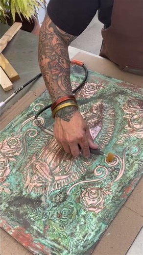 Virgen de Guadalupe copper Repousse/chase cincellado❤️🙏🏼 #copper #art #religion