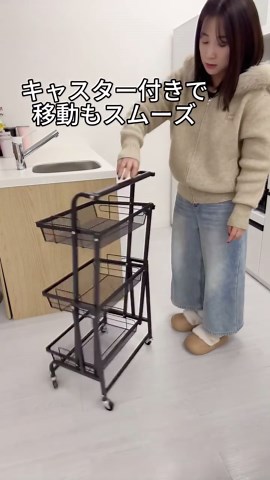 スリム収納3段回転棚キッチンワゴンの魅力