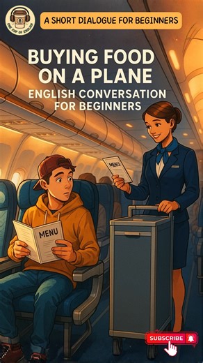 One Cup of English | Learn English Fast on Instagram: "Flying soon? ✈️ Here’s how to order food on a plane like a native! No stress, no awkward pauses — just simple, real English you can use on any flight. 🥤🍪 Easy phrases. Clear pronunciation. Beginner-friendly. 👇 Save this for your next trip! @one_cup_of_english buying food on a plane, airplane english phrases, travel english beginners, english for flights, simple english conversation airplane, english for travelers, ordering food in english