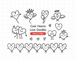 Heart Svg Bundle | Heart Svg | Heart PNG | Hand Drawn Heart | Doodle Heart Svg | Sketch Heart Svg | Love Svg | Cute Hearts Valentine Svg - Etsy