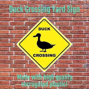 VictoryStore Yard Sign Outdoor Lawn Decorations: Duck Crossing Sign - 22 inches Diamond Shaped