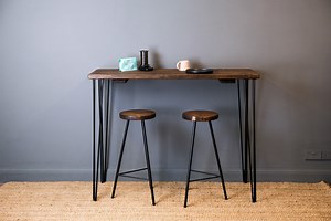 Rustic Wood Breakfast Bar With Hairpin Legs and Bar Stools. High Table for Standing Height or for Bar Stools. Dining Table and Stools Set. - Etsy UK