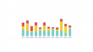 Download Animated 3 style bar graph showing data going up and down. Suitable for meetings, presentations and business. for free