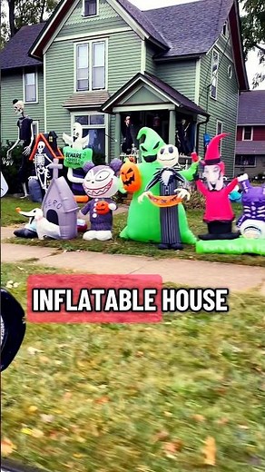🤯 INSANE Halloween Inflatable House DECOR! EPIC Haunt Display! #shorts