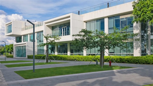 Modern Architecture Blending with Green Space China