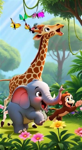 Baby Elephant & Giraffe Jungle Adventure 🐘🦒 | Nursery Rhymes | Kidoo Kids