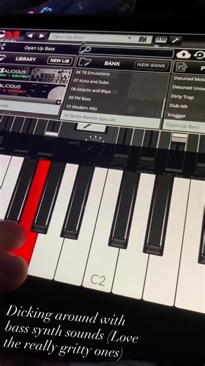 Doodling with bass synth apps, love me a dirty gritty tone🥴☠️🎹 #fyp #musicproduction #synth #ipad