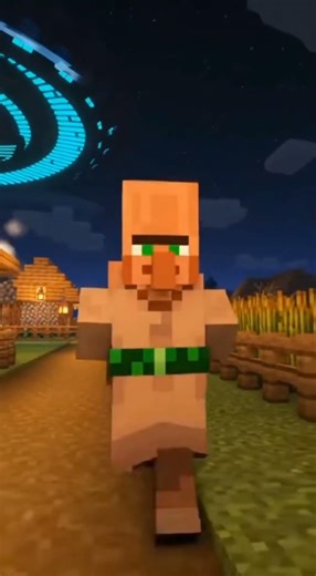Aliens Attack Minecraft Village 😱 #minecraftshorts#alien#alieninvasion#gaming