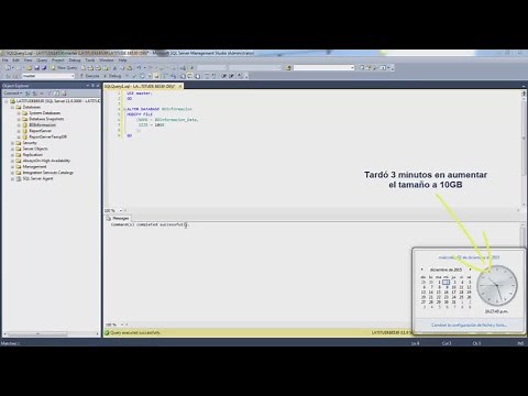 Aumentar tamaño base de datos SQL