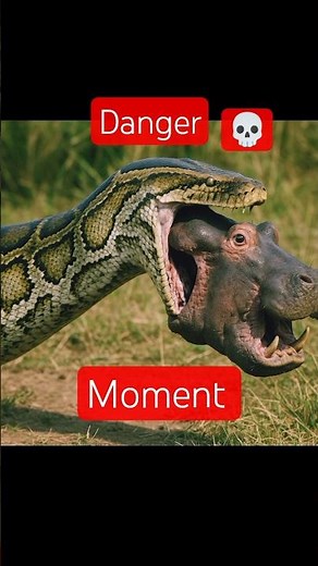 Hippo Was Eating Grass, Then This Happened..😓 Giant Snake Attack