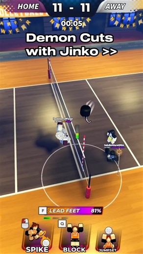 Jinko has The BEST Demon Cuts..🥀✌️ #vbl #gaming #roblox #volleyballlegends #isoblox #jinko #haikyuu