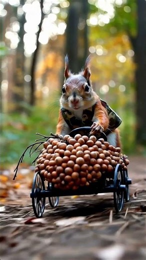 Energetic Squirrel Running on Exercise Wheel