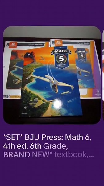 *SET* BJU Press: Math 6, 4th ed, 6th Grade, BRAND NEW* textbook, handouts+