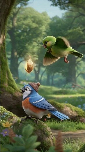 Birds Playing Fun in 3D Cartoon 🐦🎉 | Funny Kids Animation | Cute Birds Fun Video