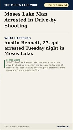 Moses Lake Man Arrested in Drive-by Shooting #Shorts