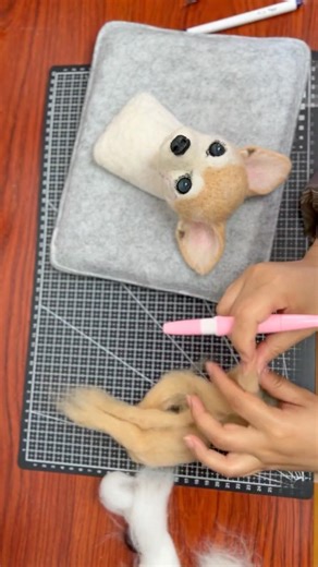 Needle felting dog portrait | how to make Chihuahua with wool #needlefelting #woolart