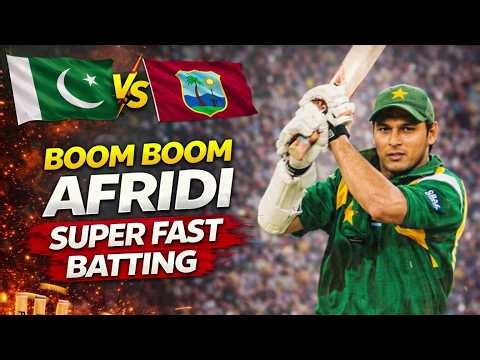 Afridi Super Fast Batting | Fireworks in Sharjah! Boom Boom Destroys West Indies | PAK vs WI 1997