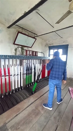 Signal given from the cabin 🚦 a crucial moment for safe train movement#CabinSignal #MechanicalSignal