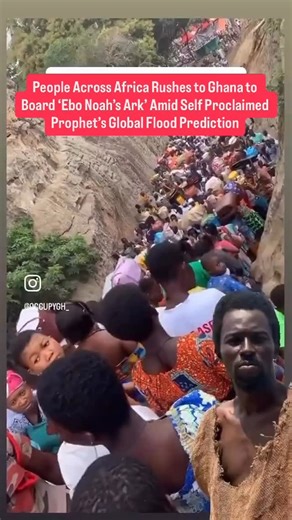The Asian Chronicle on Instagram: "People from across Africa have arrived in Ghana to board Ebo Noah’s Arks! The Ghanaian self-proclaimed prophet predicting a biblical-style global flood starting today. He claims God has revealed to him in visions that continuous heavy rainfall would begin on Christmas Day, lasting 3–4 years and submerging the world, destroying humanity due to sin. In response, he said God instructed him to build multiple “modern-day Noah’s Arks” (he claimed up to 10 wooden boat