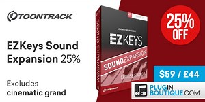 Toontrack EZkeys Sound Expansion packs on sale for $59 USD