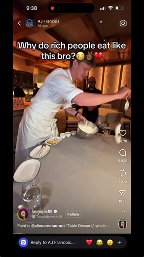 Why do rich people eat like this bro?🫩✌🏾💔 #aaronjeanf14 #fyp #richpeople #diningexperience #food