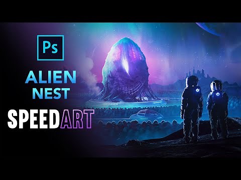 Create an ALIEN NEST in PHOTOSHOP | Speed Art
