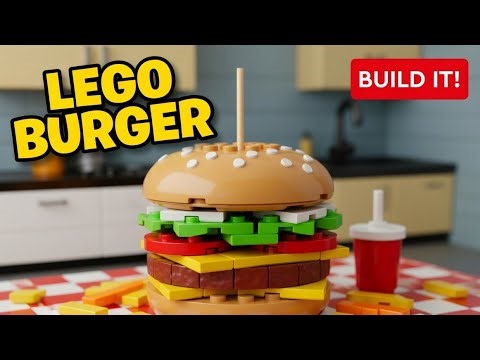 Lego Cheese Burger - Stop Motion Cooking & ASMR