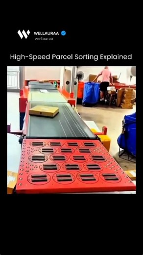 Well Auraa on Instagram: "Could a machine run an entire warehouse?😮 This precise sorting table gets us close! It uses fast actuators to gently push every parcel into the correct chute in a fraction of a second. Zero human sorting needed to manage chaotic piles. What do you think of this level of automation? Comment Below.👇 #viral #technology #innovation #roboticslife"