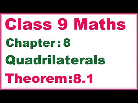 Theorem:8.1 Chapter:8 Quadrilaterals | Ncert Maths Class 9