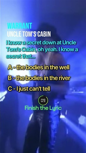 Warrant 🎸 Uncle Tom's Cabin 🎶 Finish this Lyric❓