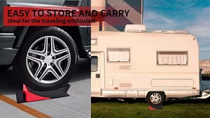 Camper Leveler - Upgraded 2 Packs RV Leveling Blocks Camper for Travel with Two Chocks, Double Non-Slip Design, RV Camper Leveler Kit for Travel Trailer Easier & Faster Leveling