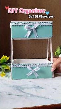 DIY Organizer From Phone Box😍#diyorganizer #bestoutofwaste #storage #diy#youtubeindia #sweetiediary