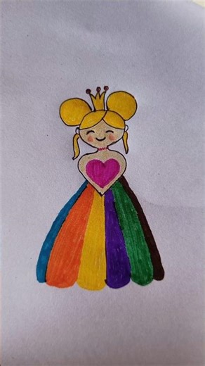 Draw a cute princess #artandcraft #art #drawingpainting