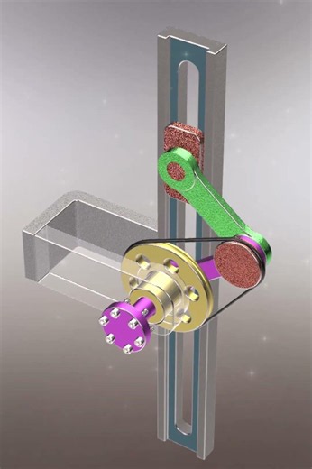 Planetary Pulley Slider-Crank Mechanism ⚙️ #shorts