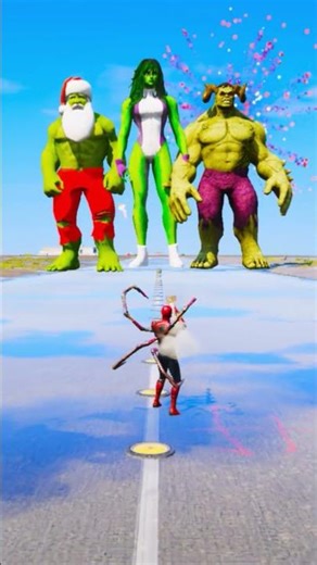SHE-HULK & HULK BROTHERS GIANT VS RANDOM SPIDERMAN BATTLE #gta #shorts