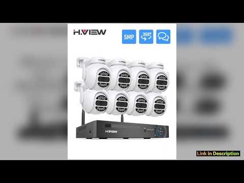 HVIEW 4MP 8MP WiFi Security Camera System Kit Wireless CCTV System NVR Outdoor PTZ TwoWay Audio