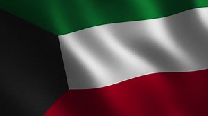 Kuwait Flag Waving Abstract Background Loop Animation Motion Graphics