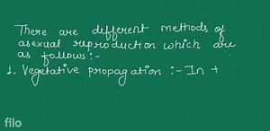 Describe the different methods of asexual reproduction, Give ex... | Filo