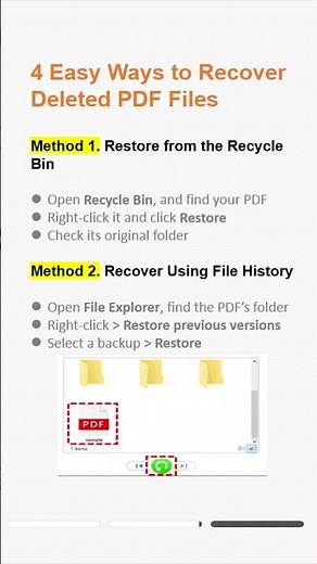 🔍 Recover Deleted PDF Files in Windows 10 – 4 Easy Methods! #deleted #recovery #method