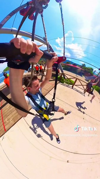 World’s longest over water zip line: would you soar down? 😍🌊 This can be found at Labadee in Haiti, the private destination of Royal Caribbean Cruiseline 🚢🏝️ #zipline #labadee #royalcaribbean #cruise #adrenaline #attraction #haiti #caribbean #paradise