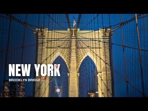 4K Night Walking Tour | Brooklyn Bridge at New York City 2025 No Commentary