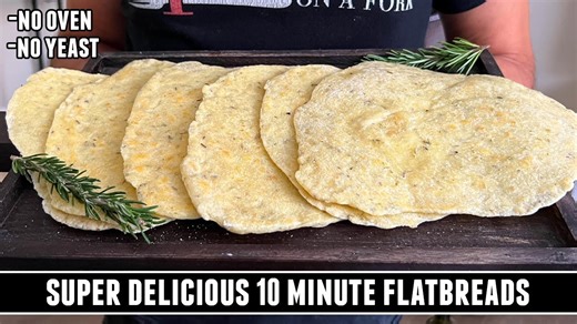 10-Minute Rosemary Cheese Flatbreads | Easy No Bake + No Yeast Recipe