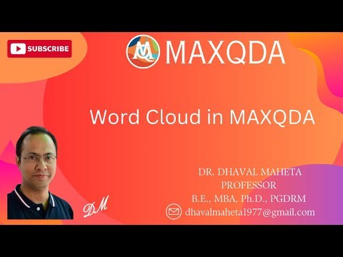 10. Generating Word Cloud in MAXQDA || Dr. Dhaval Maheta