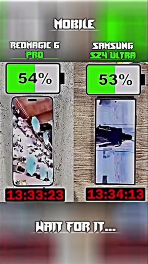 Redmagic 6 Pro vs Samsung S24 Ultra Battery Drain Test #shorts #short