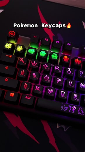 if you like Pokemon then youll love these keycaps. its a vibe 💯 #pokemon #pokemontiktok #pikachu #charizard #mewtwo #keycaps #gamer