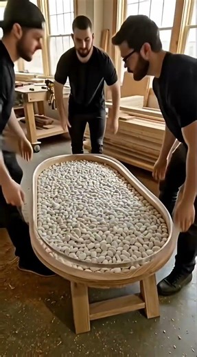 Glowing Pebbles Inside a Table?! 😳✨ LED Epoxy Magic