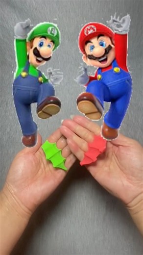 Green + Red Color Mix! #colormixing #mario #satisfying